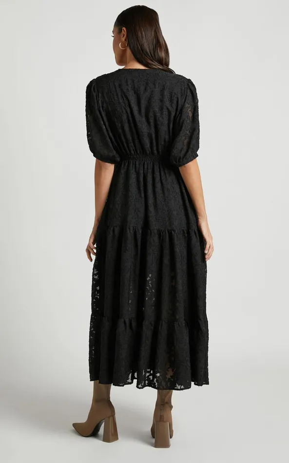 Showpo Elpina Midi Dress 8211 Button Through Tiered Shirt Dress In Black Women Dresses Showpo Elpina Midi Dress 8211 Button Through Tiered Shirt Dress In Black Women Dresses