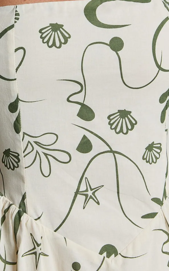 Showpo Elsie Maxi Dress 8211 Fit and Flare Halter Neck Maxi Dress In Sage Print Women Dresses