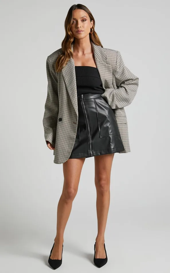 Showpo Elviera Mini Skirt 8211 A Line Zip Faux Leather Skirt In Black Women Skirts