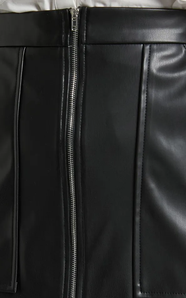 Showpo Elviera Mini Skirt 8211 A Line Zip Faux Leather Skirt In Black Women Skirts