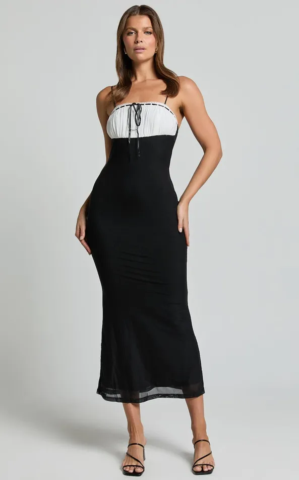 Showpo Emelia Midi Dress 8211 Strappy Straight Neck Ruched Bust Dress In Black Women Dresses Showpo Emelia Midi Dress 8211 Strappy Straight Neck Ruched Bust Dress In Black Women Dresses
