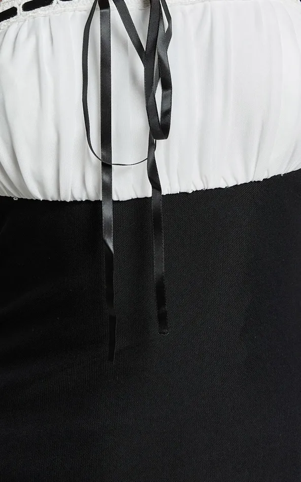 Showpo Emelia Midi Dress 8211 Strappy Straight Neck Ruched Bust Dress In Black Women Dresses