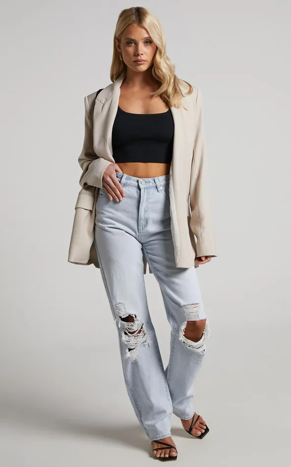 Showpo Emlei Top 8211 Square Neck Cropped Knit Top In Black Women Basics