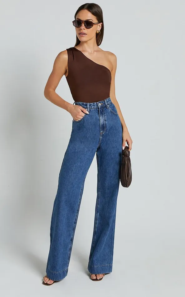 Showpo Emman Jeans 8211 High Waisted Cotton Wide Leg Denim Jeans In Dark Blue Wash Women Curve Clothes Showpo Emman Jeans 8211 High Waisted Cotton Wide Leg Denim Jeans In Dark Blue Wash Women Curve Clothes