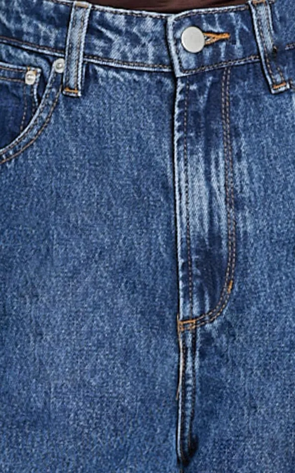 Showpo Emman Jeans 8211 High Waisted Cotton Wide Leg Denim Jeans In Dark Blue Wash Women Curve Clothes