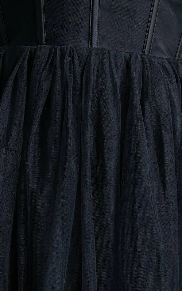 Showpo Emmary Gown 8211 Bustier Bodice Tulle Gown In Black Women Dresses