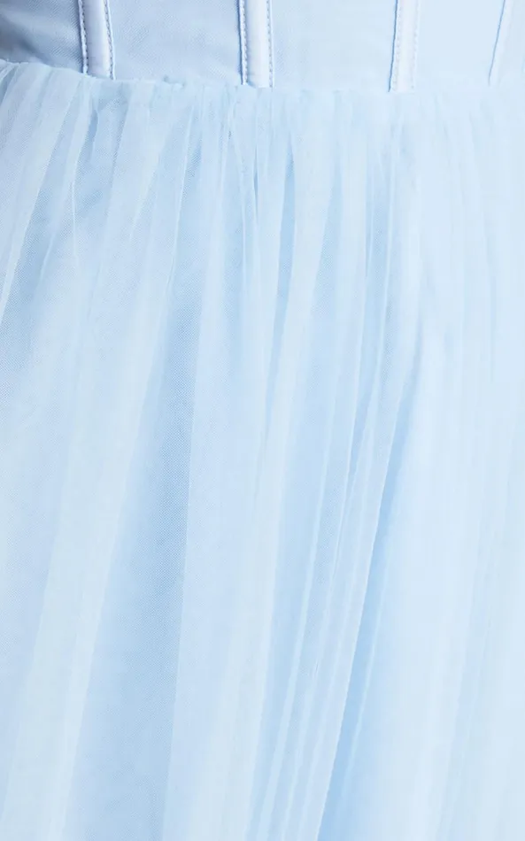 Showpo Emmary Gown 8211 Bustier Bodice Tulle Gown In Pale Blue Women Dresses