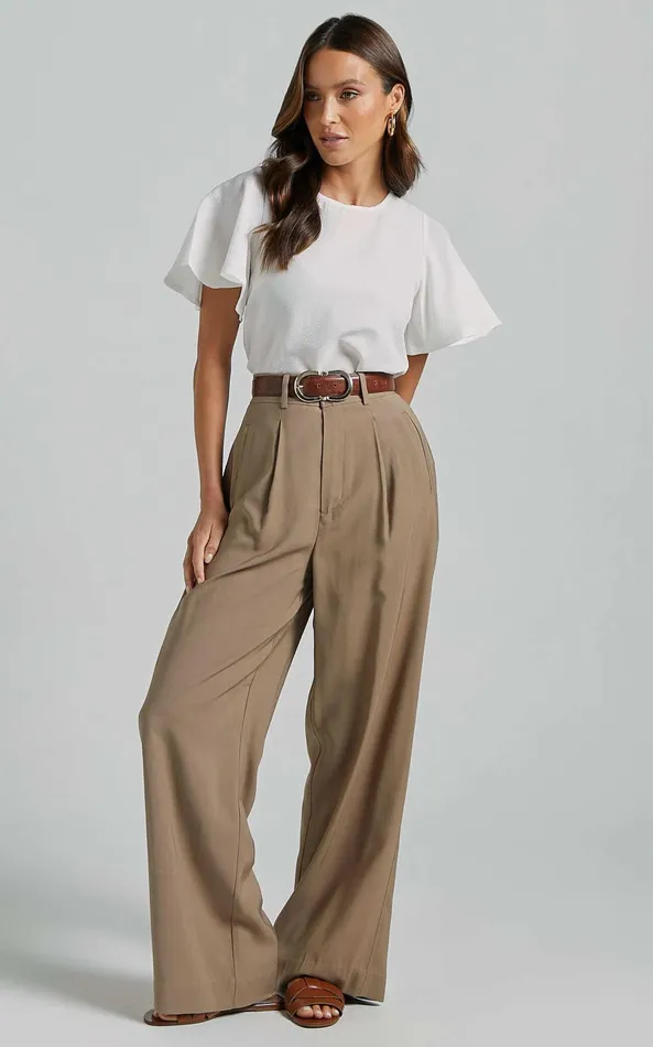 Showpo Enzo Top 8211 Flutter Sleeve Scoop Neck Top In White Women Curve Clothes