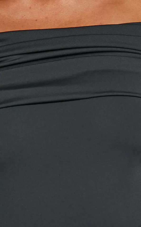 Showpo Ermalen Bodysuit 8211 Folded Off Shoulder Long Sleeve Bodysuit In Black Women Basics