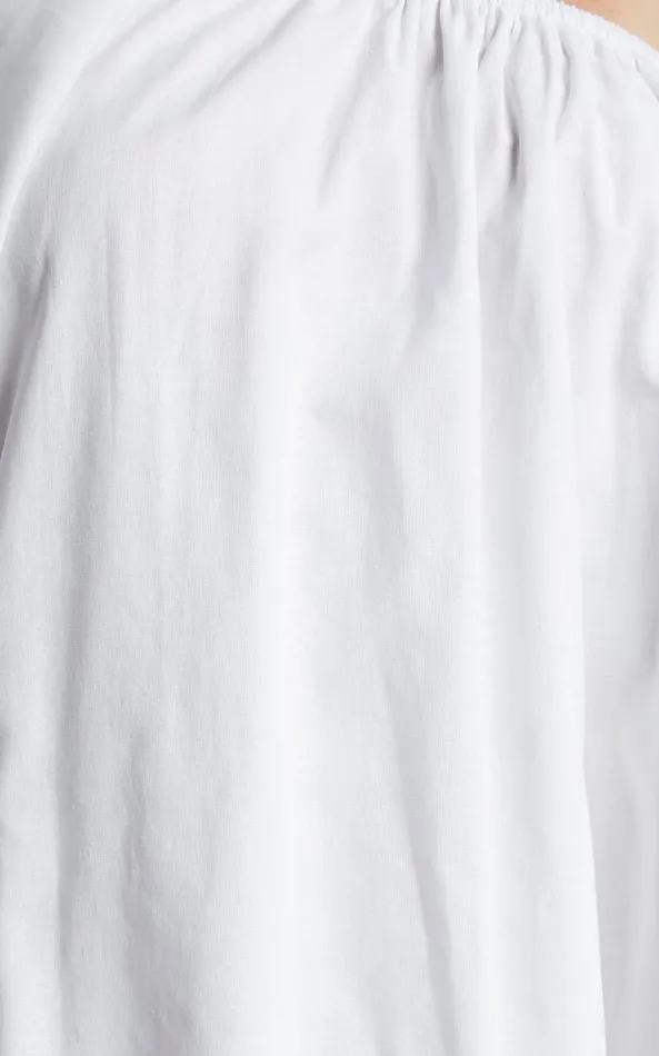 Showpo Estella Mini Dress 8211 One Shoulder Puff Sleeve Shift Dress In White Women Curve Clothes