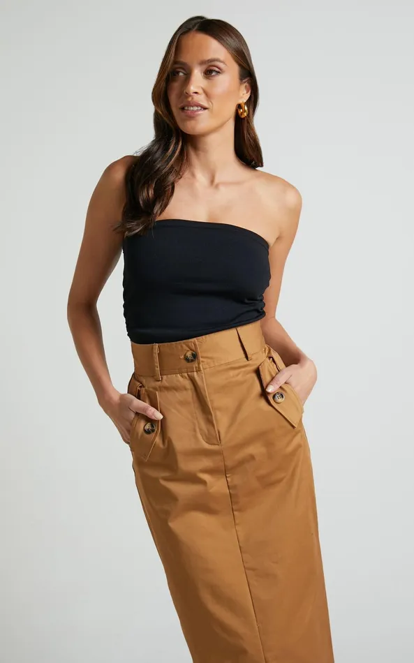 Showpo Ethan Top 8211 Strapless Knit Top In Black Women Basics