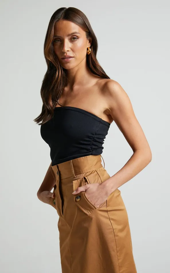 Showpo Ethan Top 8211 Strapless Knit Top In Black Women Basics