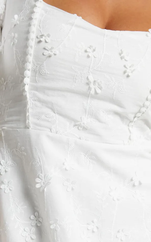 Showpo Fancy A Spritz Mini Dress In White Embroidery Women Shop Conscious