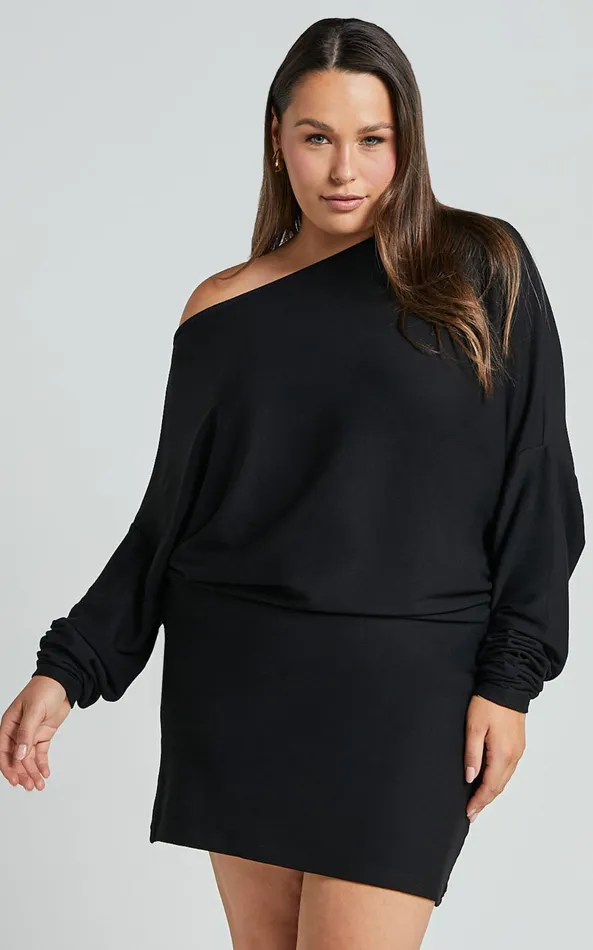 Showpo Fermina Mini Dress 8211 Long Sleeve Bodycon Dress In Black Women Basics