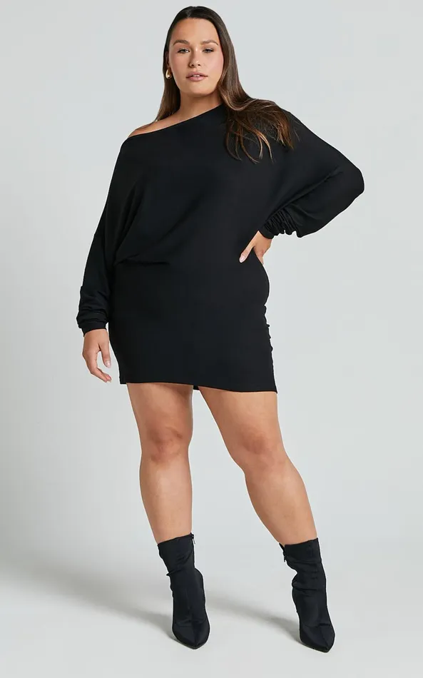Showpo Fermina Mini Dress 8211 Long Sleeve Bodycon Dress In Black Women Basics
