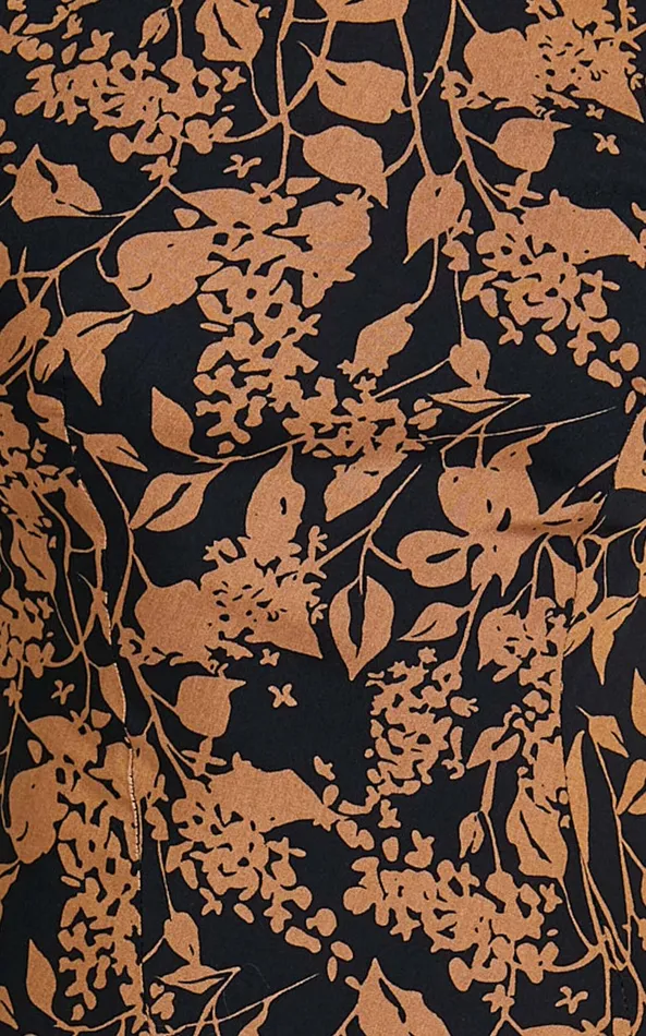 Showpo Francis Midi Dress 8211 High Neck Slip Dress In Brown Floral Women Dresses