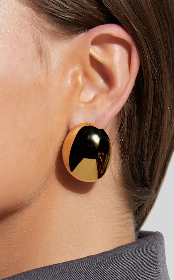 Showpo Gail Earrings 8211 Raised Dome Shape Earrings In Gold Women Earrings