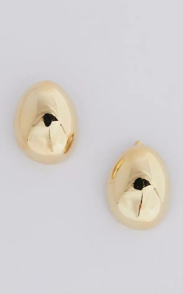 Showpo Gail Earrings 8211 Raised Dome Shape Earrings In Gold Women Earrings