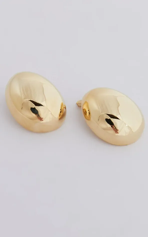 Showpo Gail Earrings 8211 Raised Dome Shape Earrings In Gold Women Earrings