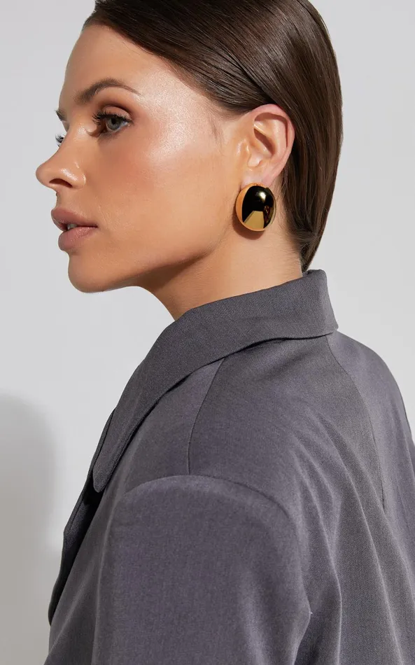Showpo Gail Earrings 8211 Raised Dome Shape Earrings In Gold Women Earrings