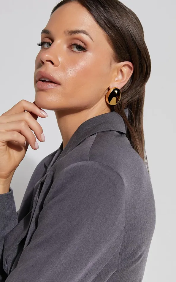Showpo Gail Earrings 8211 Raised Dome Shape Earrings In Gold Women Earrings
