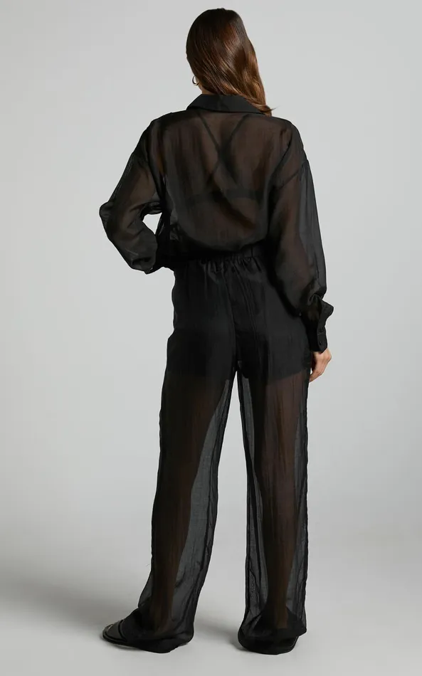 Showpo Garrick Pant 8211 High Waisted Semi Sheet Pant In Black Women Pants