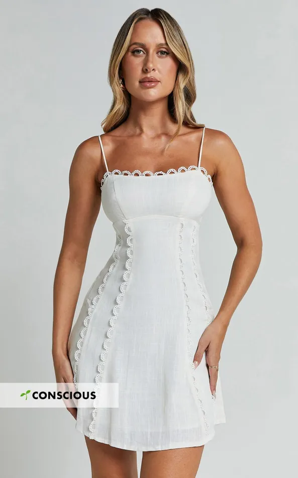 Showpo Gelli Mini Dress 8211 Strappy Lace Detail Dress In White Women Dresses Showpo Gelli Mini Dress 8211 Strappy Lace Detail Dress In White Women Dresses