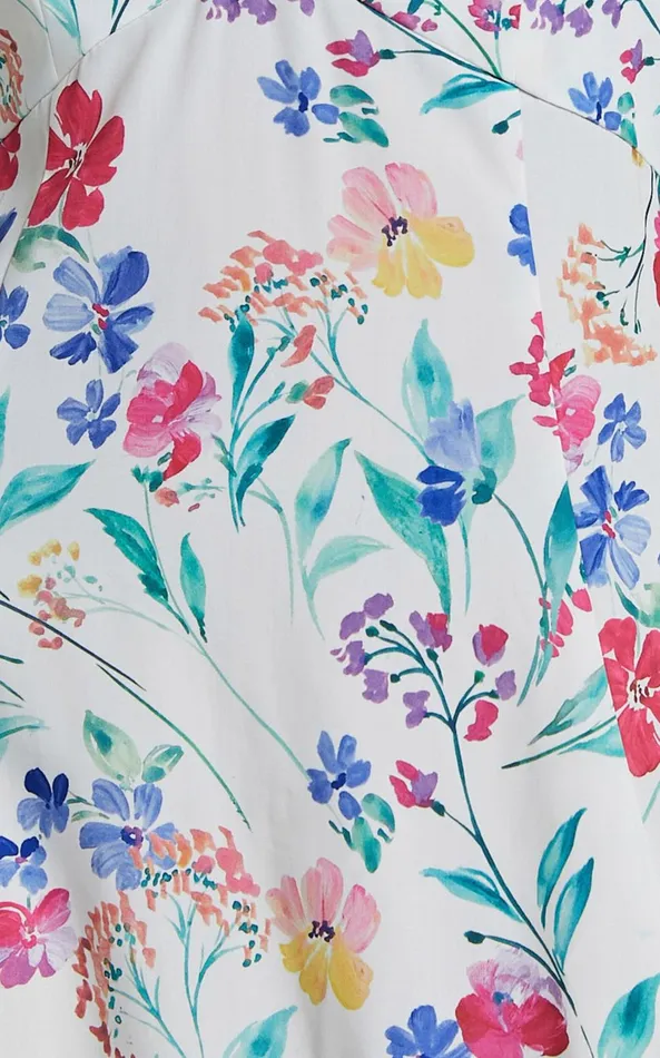 Showpo Georgia Midi Dress 8211 Strappy Plunge A Line Dress In Peony Meadow Print Women Dresses