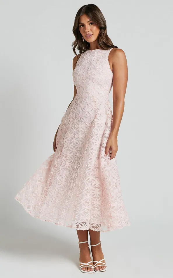 Showpo Georgina Midi Dress 8211 Crew Neck Sleeveless A Line Dress In Blush Pink Women Dresses Showpo Georgina Midi Dress 8211 Crew Neck Sleeveless A Line Dress In Blush Pink Women Dresses