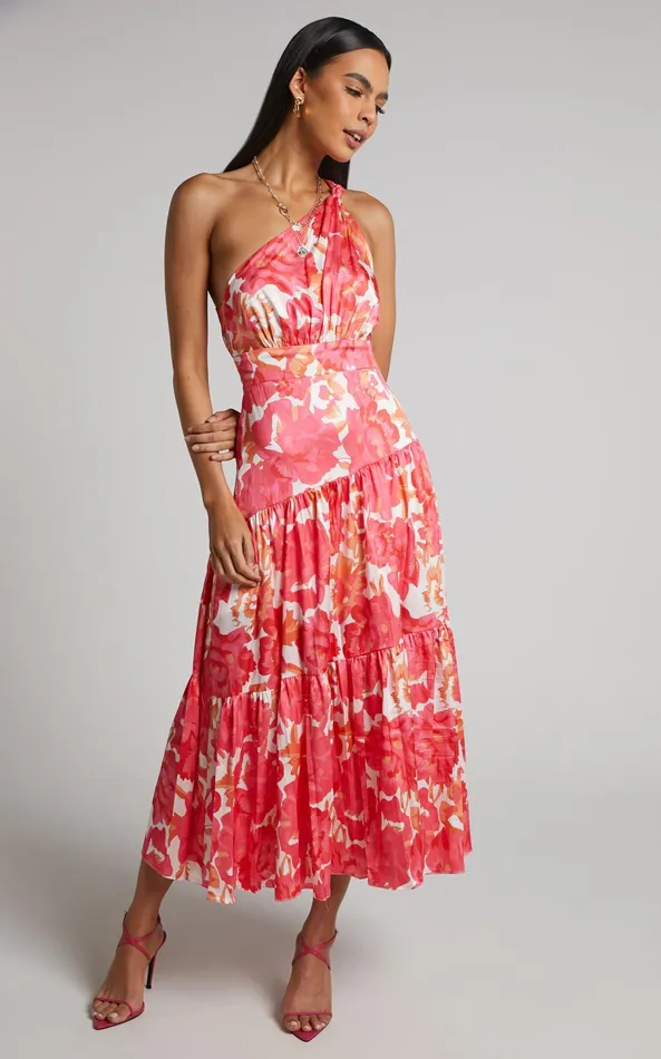 Showpo Georgine Midi Dress 8211 One Shoulder Ruched Tiered Dress In Peony Blossom Women Dresses Showpo Georgine Midi Dress 8211 One Shoulder Ruched Tiered Dress In Peony Blossom Women Dresses