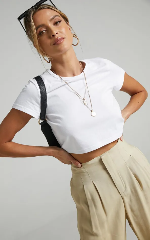 Showpo Getting What I Want Crop Top In White Women Curve Clothes