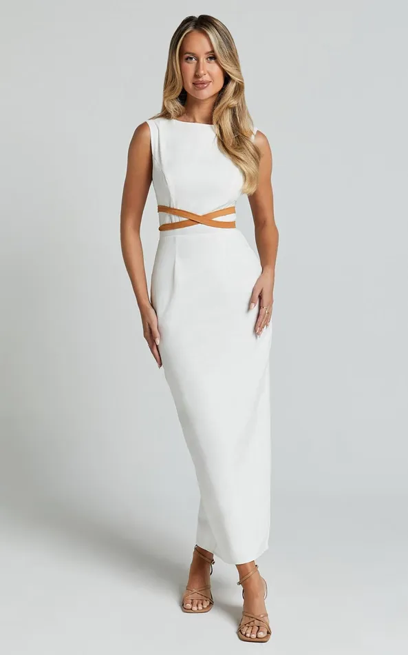 Showpo Glenda Midi Dress 8211 High Neck Sleeveless Back Split Slip Dress In White Women Dresses Showpo Glenda Midi Dress 8211 High Neck Sleeveless Back Split Slip Dress In White Women Dresses