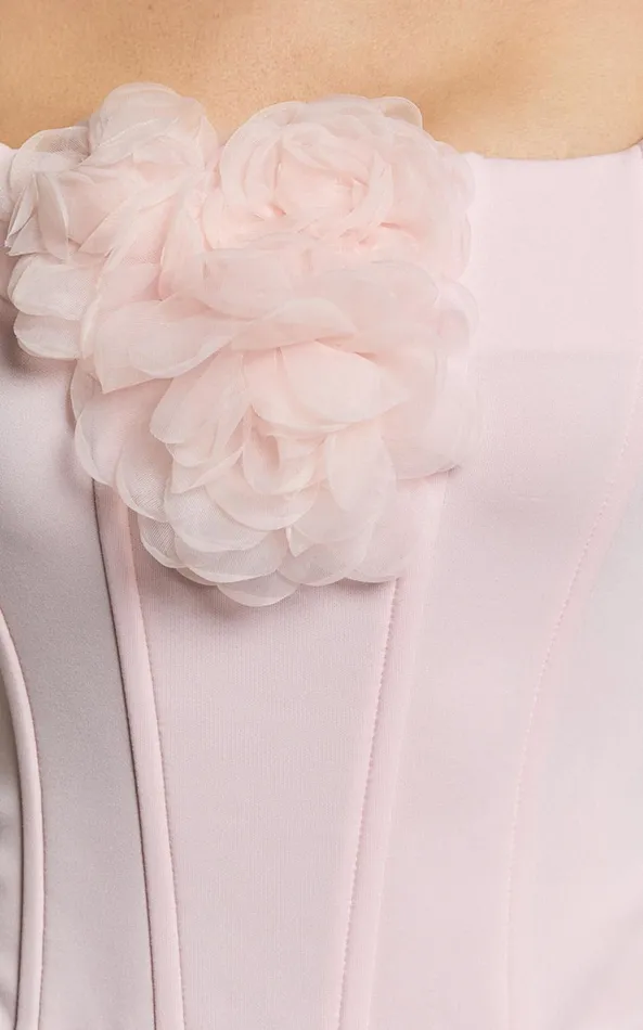 Showpo Grettel Top 8211 Rosette Detail Panelled Corset Top In Pale Pink Women Tops