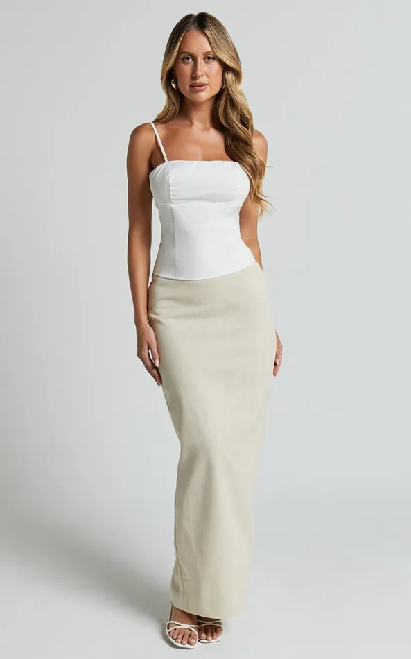 Showpo Grettell Top 8211 Strappy Corset Straight Neck Top In White Women Tops