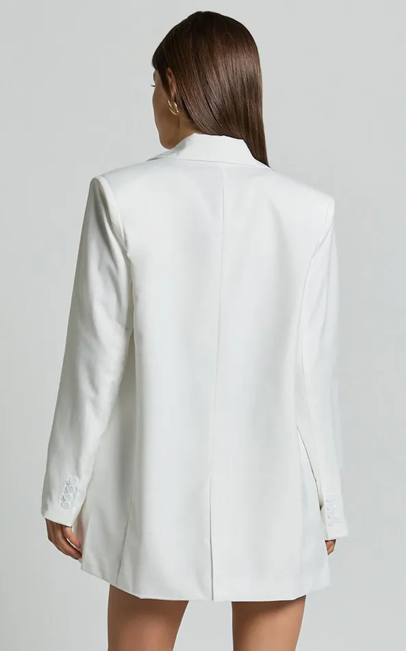 Showpo Haidy Blazer 8211 Single Breasted Boyfriend Blazer In White Women Blazers