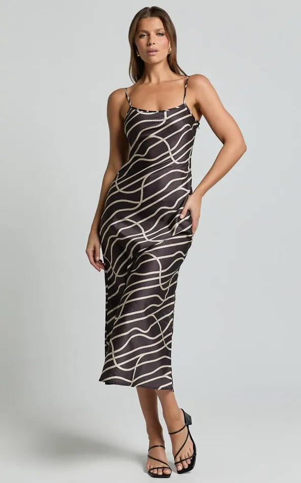 Showpo Hailey Midi Dress 8211 Sleeveless Scoop Slip Dress In Rope Print Women Dresses Showpo Hailey Midi Dress 8211 Sleeveless Scoop Slip Dress In Rope Print Women Dresses