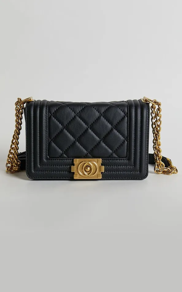 Showpo Hamptons Quilted Cross Body Bag In Black Women Bags