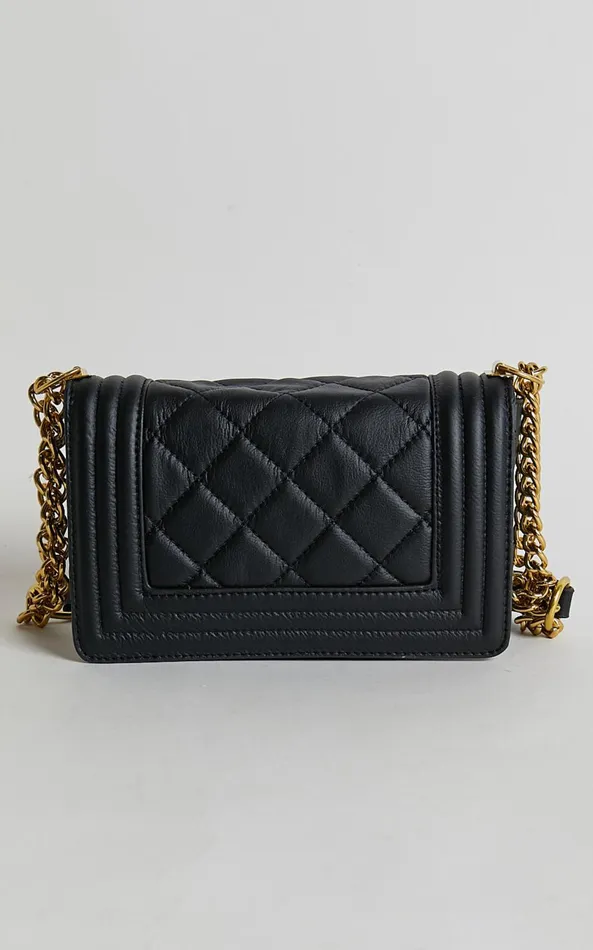 Showpo Hamptons Quilted Cross Body Bag In Black Women Bags