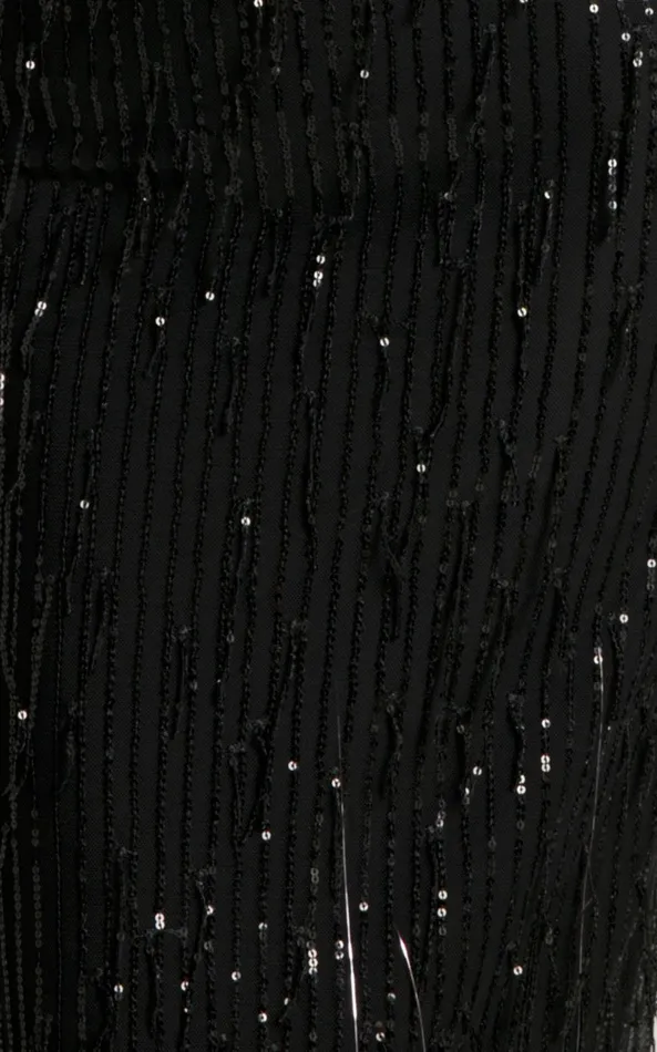 Showpo Harue Top 8211 Tassel Sequin Crop Top In Black Women Tops