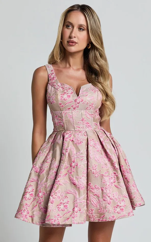 Showpo Hayley Mini Dress 8211 Sweetheart Fit And Flare Dress In Pink Women Dresses