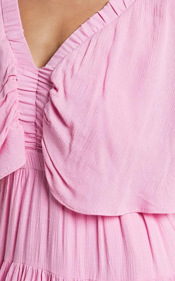 Showpo Heidi Mini Dress 8211 Ruffle Sleeve Tiered Dress In Pink Women Dresses
