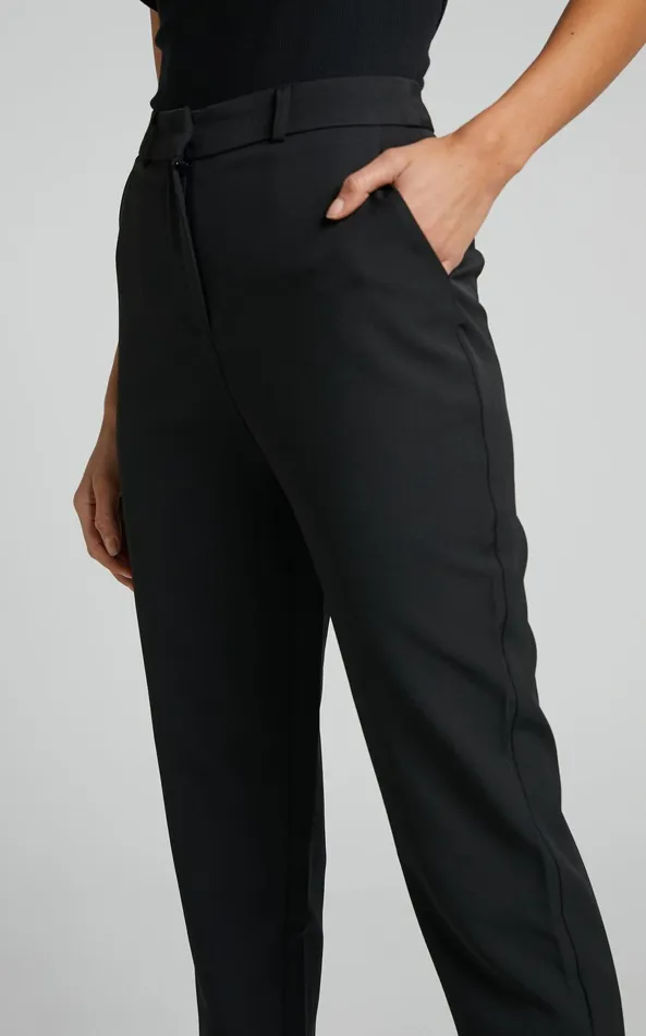 Showpo Hermie Pants 8211 High Waisted Cropped Tailored Pants In Black Women Pants Showpo Hermie Pants 8211 High Waisted Cropped Tailored Pants In Black Women Pants