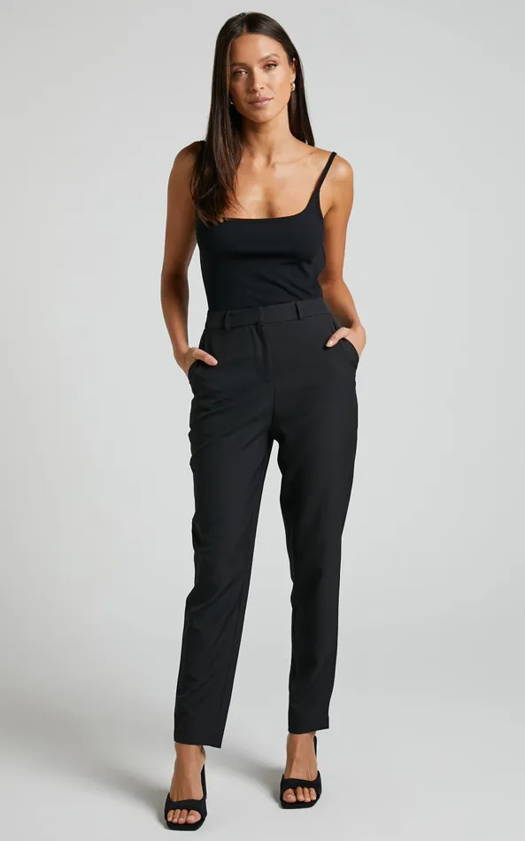 Showpo Hermie Pants 8211 High Waisted Cropped Tailored Pants In Black Women Pants Showpo Hermie Pants 8211 High Waisted Cropped Tailored Pants In Black Women Pants