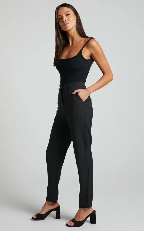 Showpo Hermie Pants 8211 High Waisted Cropped Tailored Pants In Black Women Pants Showpo Hermie Pants 8211 High Waisted Cropped Tailored Pants In Black Women Pants