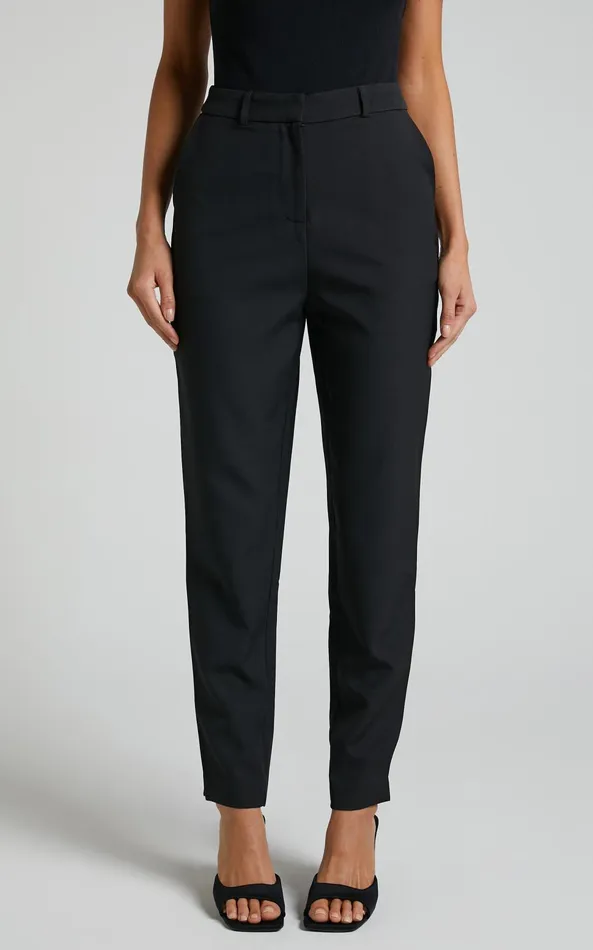 Showpo Hermie Pants 8211 High Waisted Cropped Tailored Pants In Black Women Pants Showpo Hermie Pants 8211 High Waisted Cropped Tailored Pants In Black Women Pants