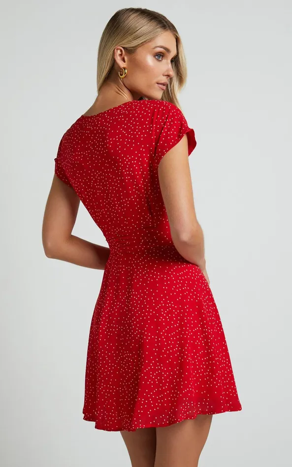 Showpo Hey Now Mini Dress 8211 A Line Dress In Red Spot Women Dresses