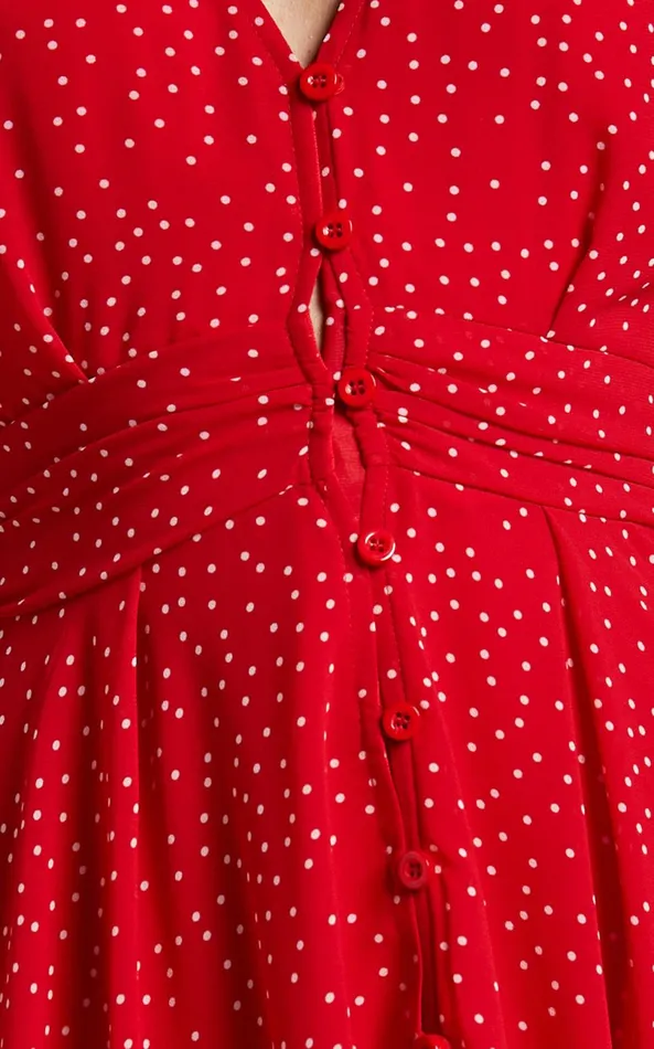 Showpo Hey Now Mini Dress 8211 A Line Dress In Red Spot Women Dresses