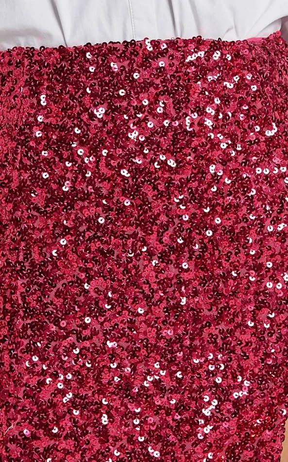 Showpo Ingrid Mini Skirt 8211 Sequin Skirt In Fuchsia Women Skirts