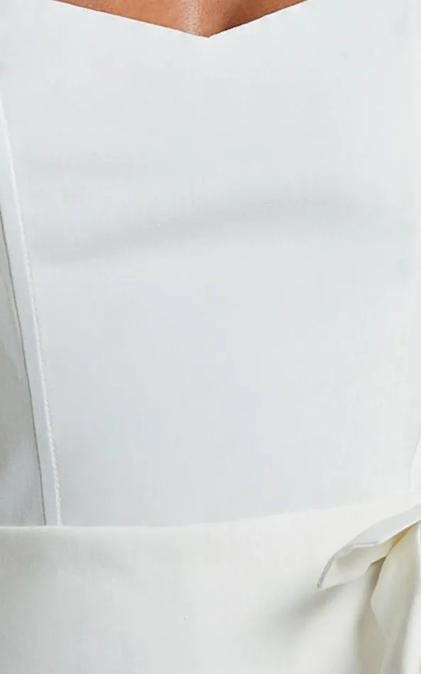 Showpo Irie Top 8211 Linen Look Sweetheart Strapless Corset Top In White Women Tops