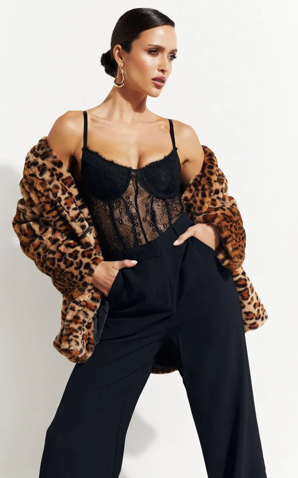 Showpo Iris Bodysuit 8211 Corset Lace Bodysuit In Black Women Tops